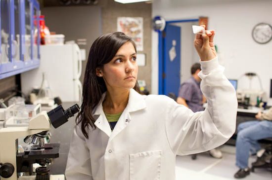 student conducting research in a lab
