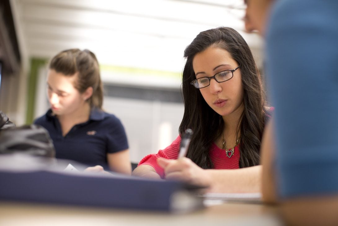 student in class